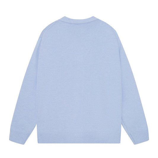 AMIRI Cotton V-Neck Bones Cardigan Sweater Blue