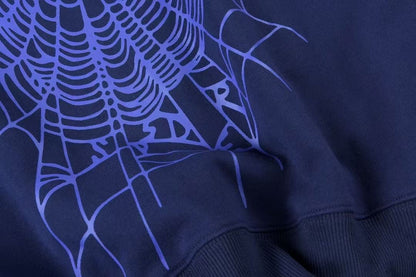 Sp5der Varsity Web Crewneck Sweatshirt Navy