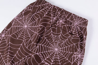 Sp5der AOP Sweatpants Brown