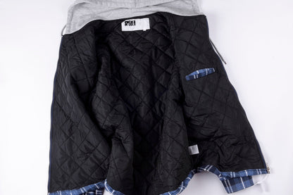 Sp5der Hooded Zip Flannel Shirt Jacket