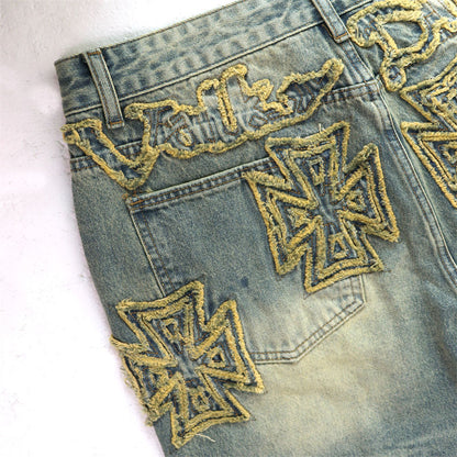 VALLEY Embroidered Letter Jeans #8261